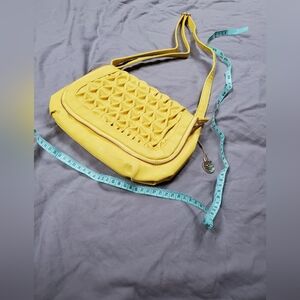 Yellow Ruched Crossbody Bag - Women
